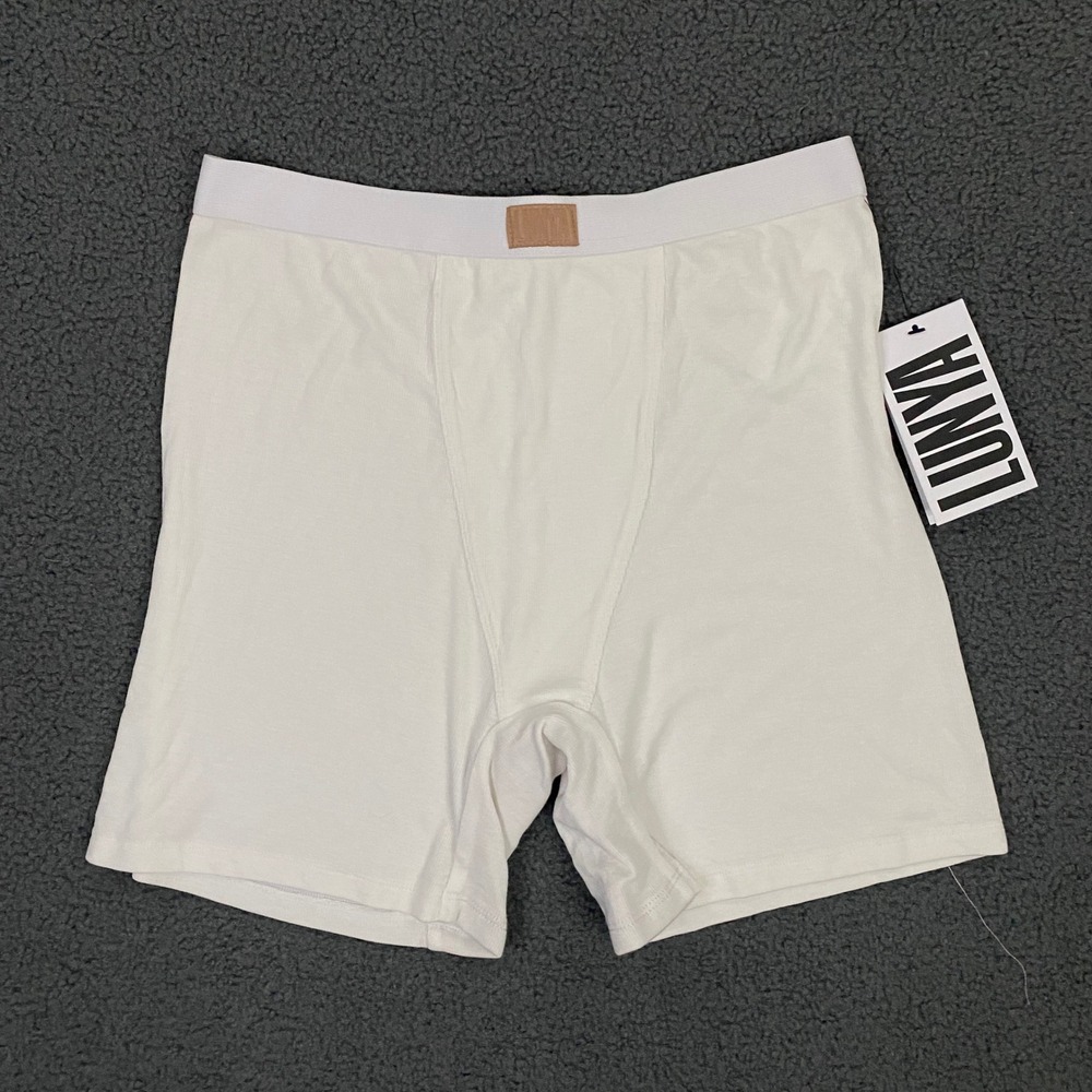 Lunya Boxer Briefs Men Small White Super Soft Modal Sleepwear Underware